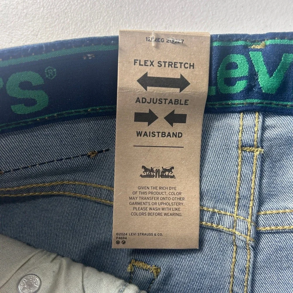 Levis 511‎ Slim Boys Jeans Size 12 Reg 26x27 Medium Wash Adjustable Waist NEW